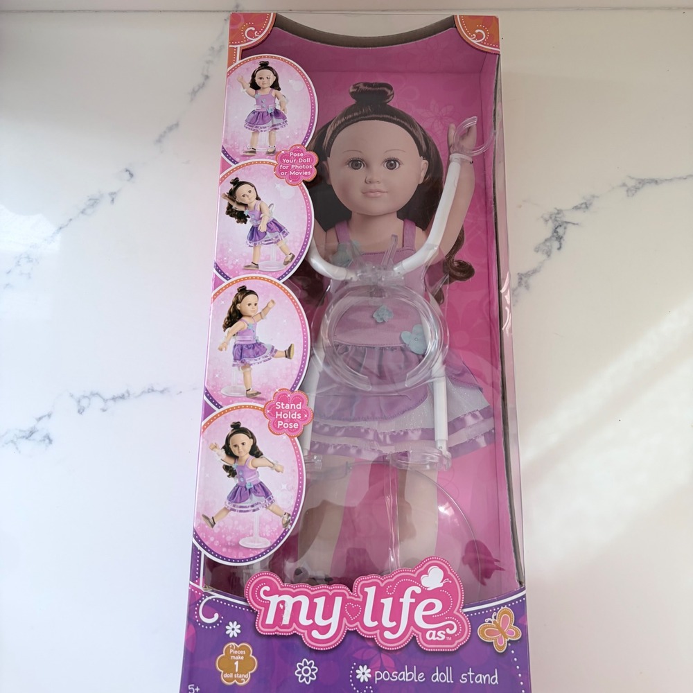 My Life As Posable Doll Stand for 18 Inch Dolls Clear White 28841‎ New in Box
